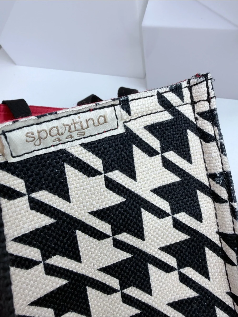 Rare Large Spartina 449 Houndstooth Print Tote Bag